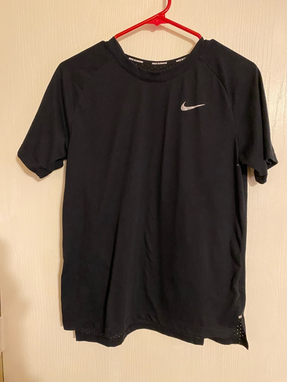 Nike Black Short Sleeve Performance Tee with Silver Swoosh
